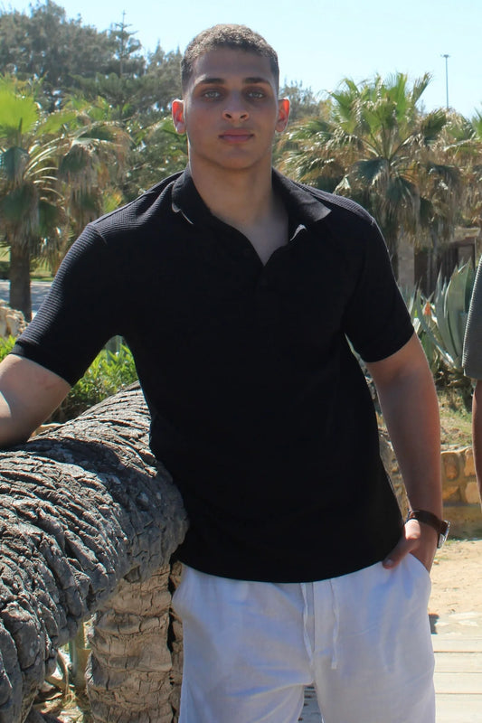 Textured Jacquard Polo T-shirt