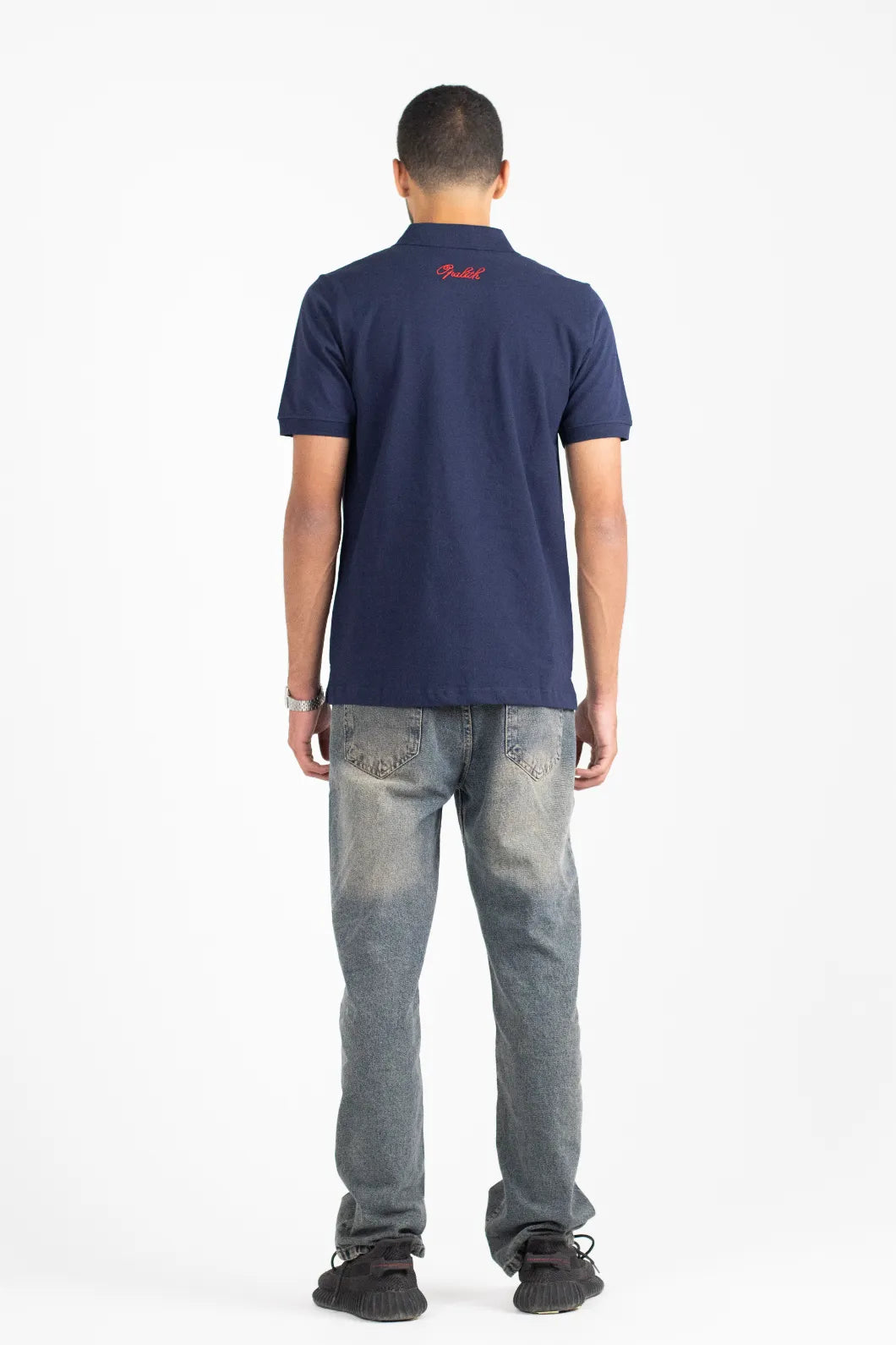 The Opalith Crest Navy Blue Polo