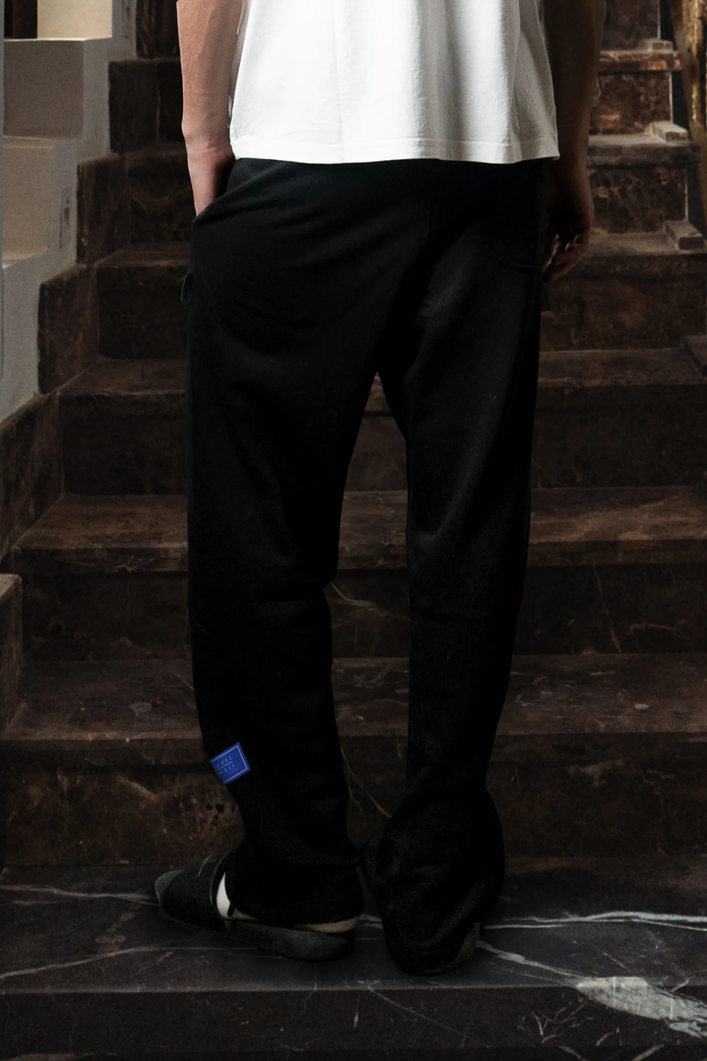 Black Ankle Zip Straight Leg Sweatpants