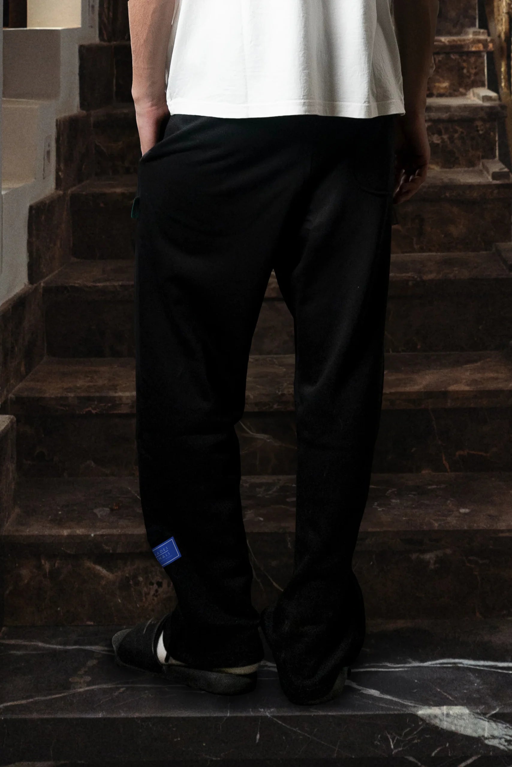 Black Ankle Zip Straight Leg Sweatpants
