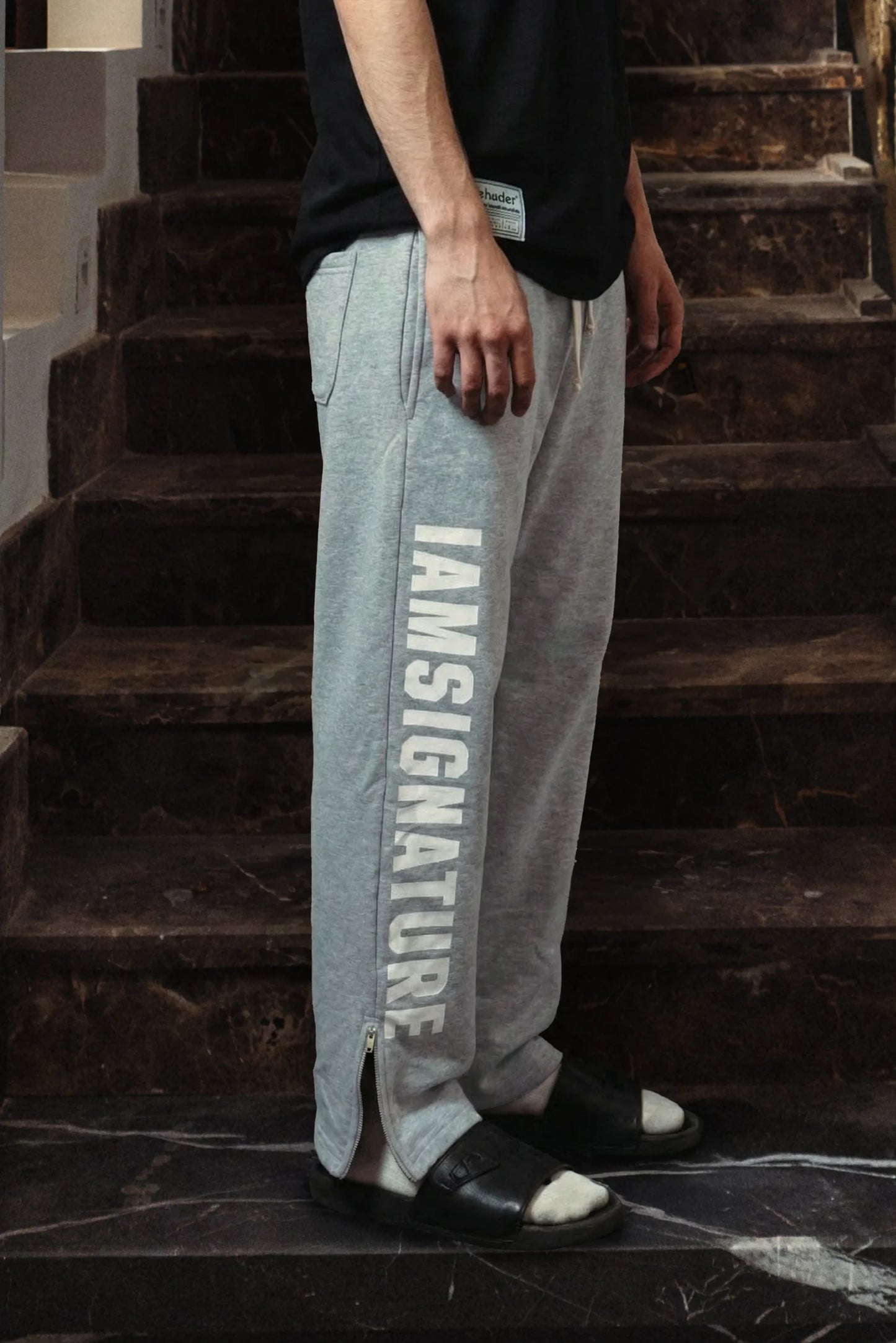 Heather Gray Ankle Zip Straight Leg Sweatpants