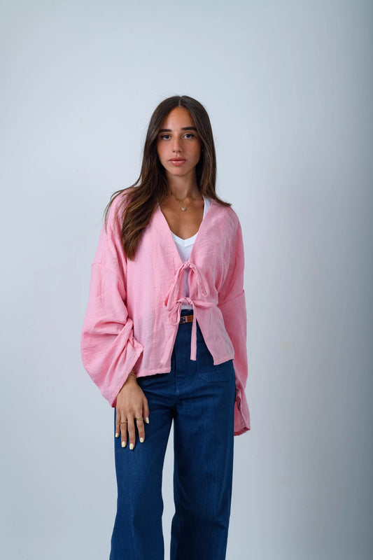 Pink Linen Cover-up