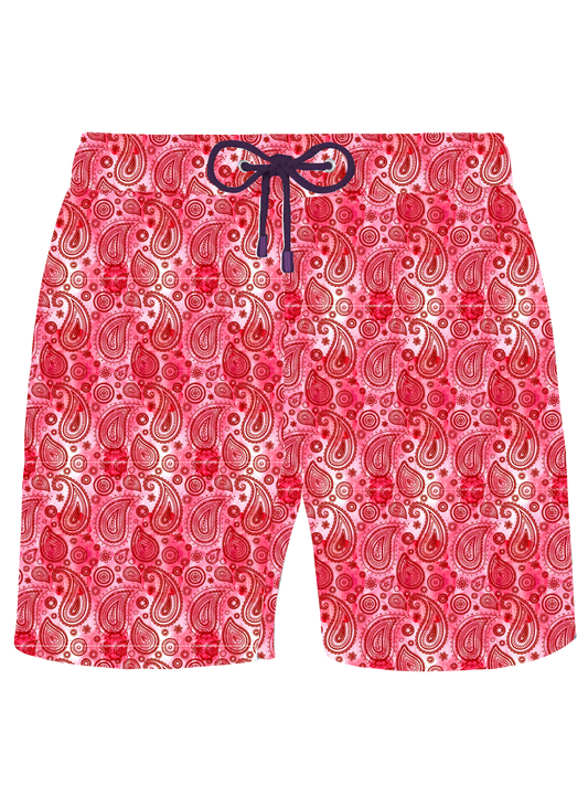 Pink Paisley Swim Shorts - Kids