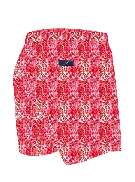 Pink Paisley Swim Shorts - Kids
