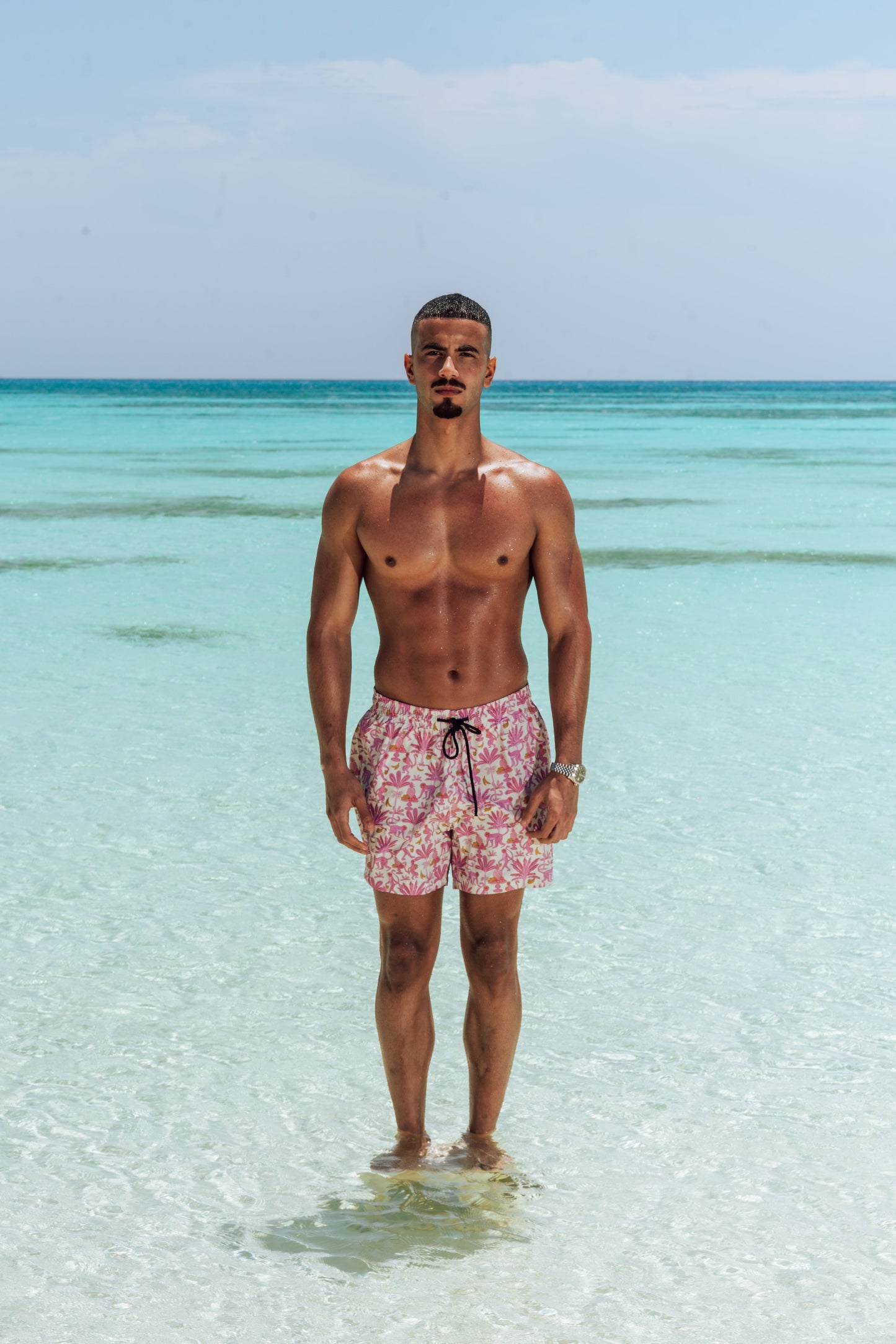 Palm Rosé Swim Shorts - Adults