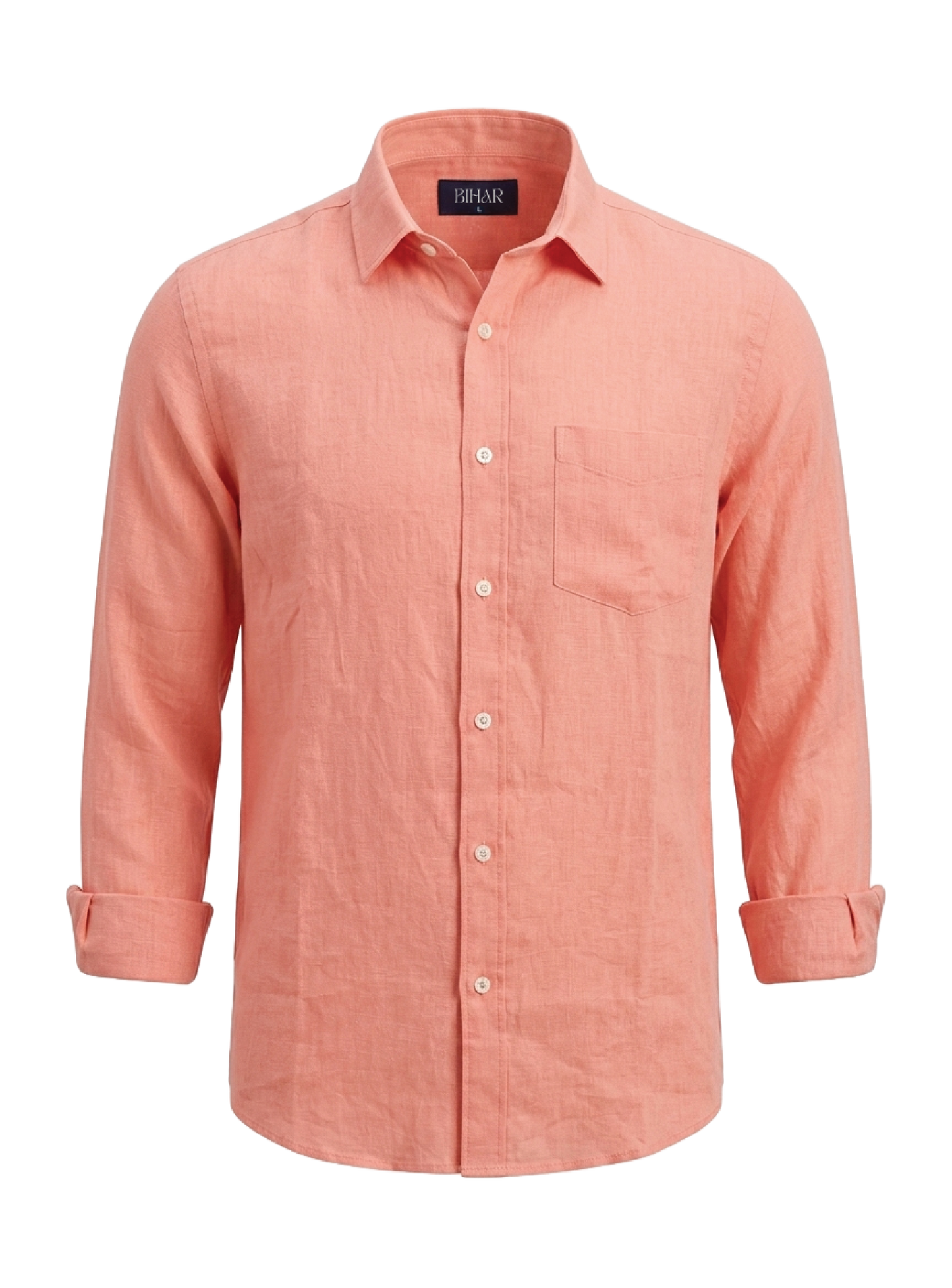 Salmon Linen Shirt