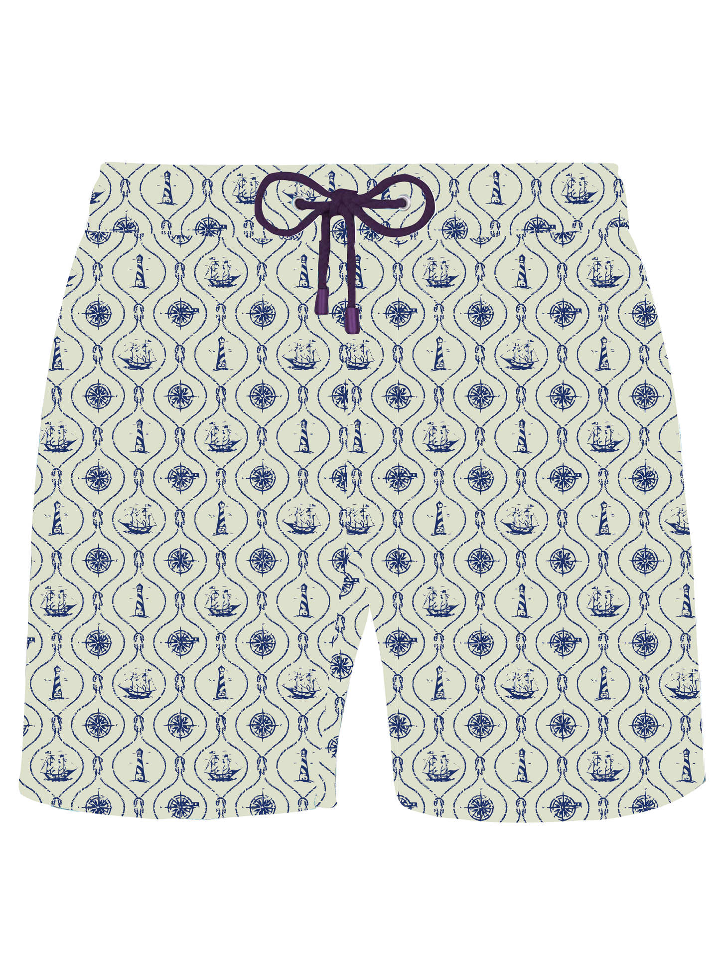 Monochrome Boats Swim Shorts - Kids