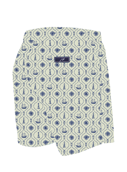 Monochrome Boats Swim Shorts - Kids