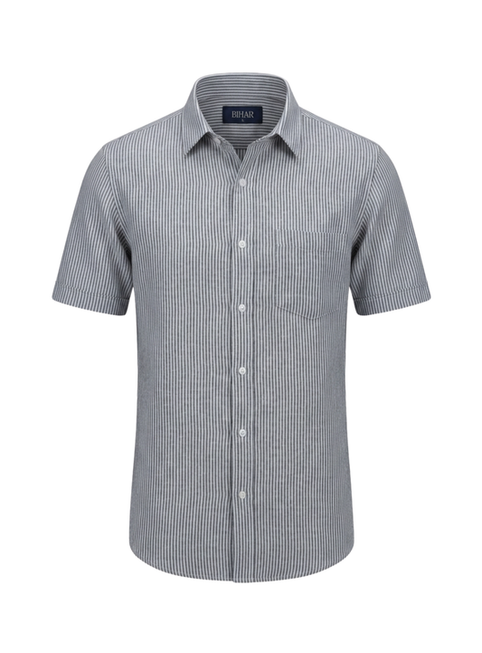 Sailor Stripe Short Sleeve Linen Shirt