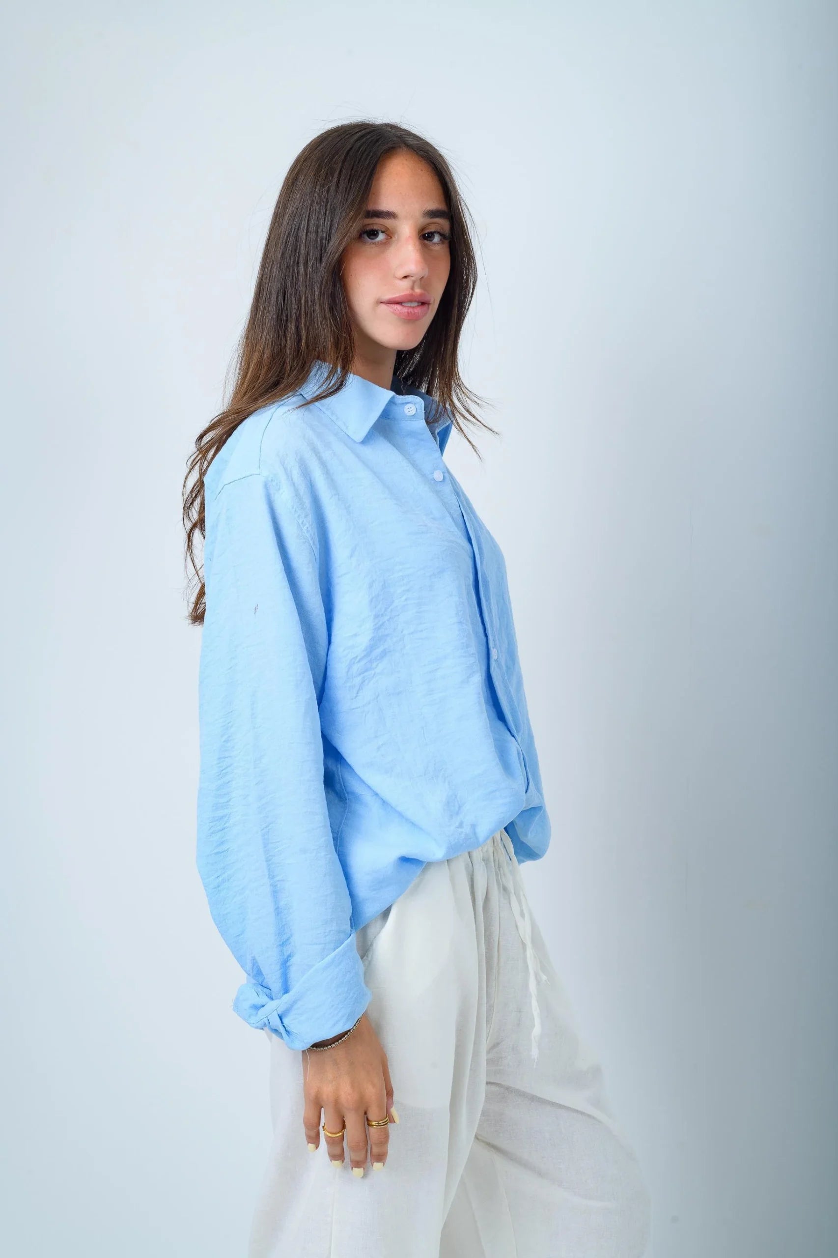 Women's Blue Linen Shirt