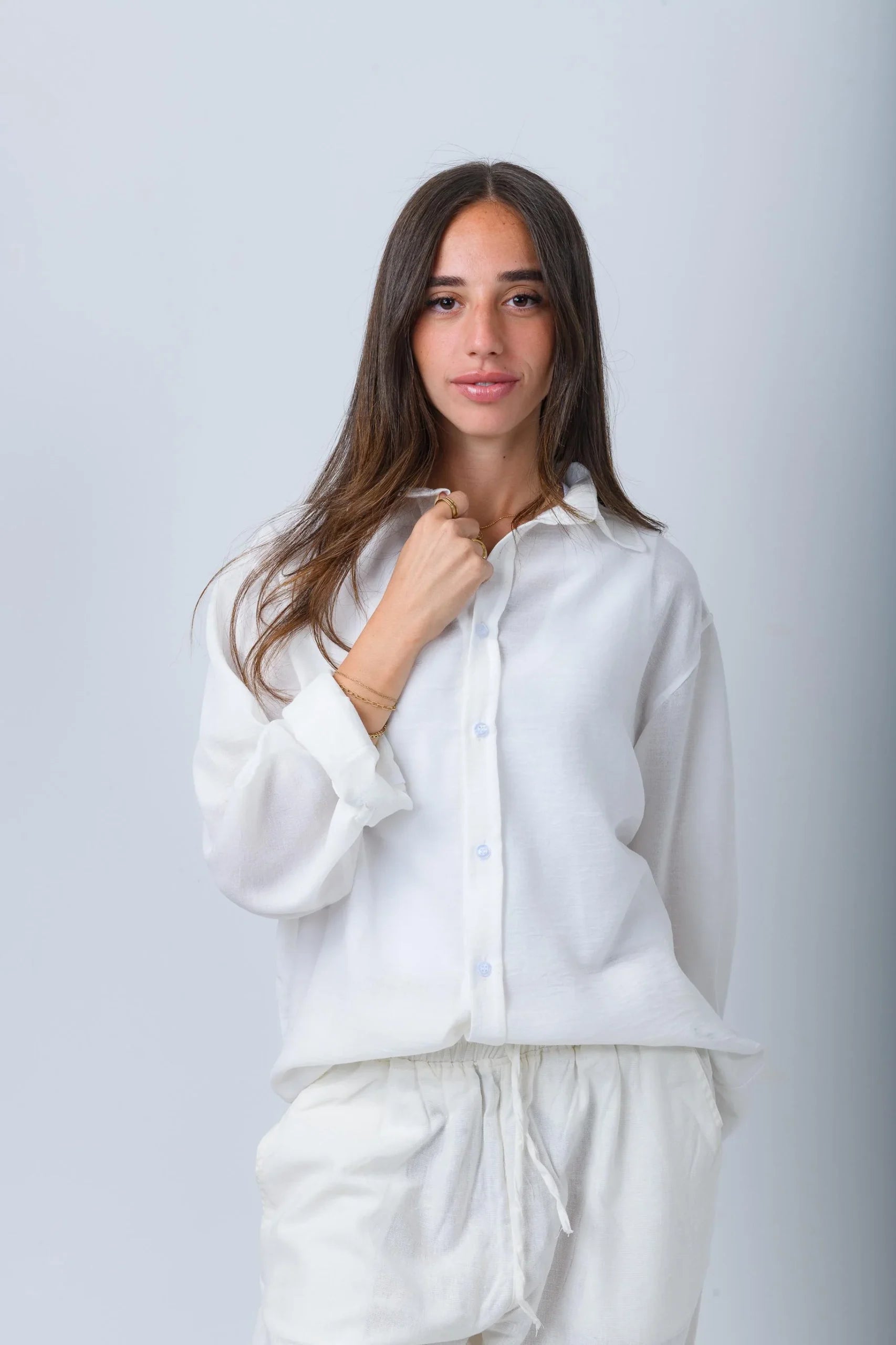 Women's White Linen Shirt