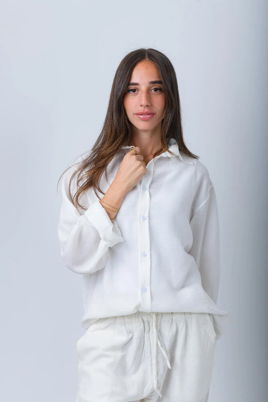 Women's White Linen Shirt