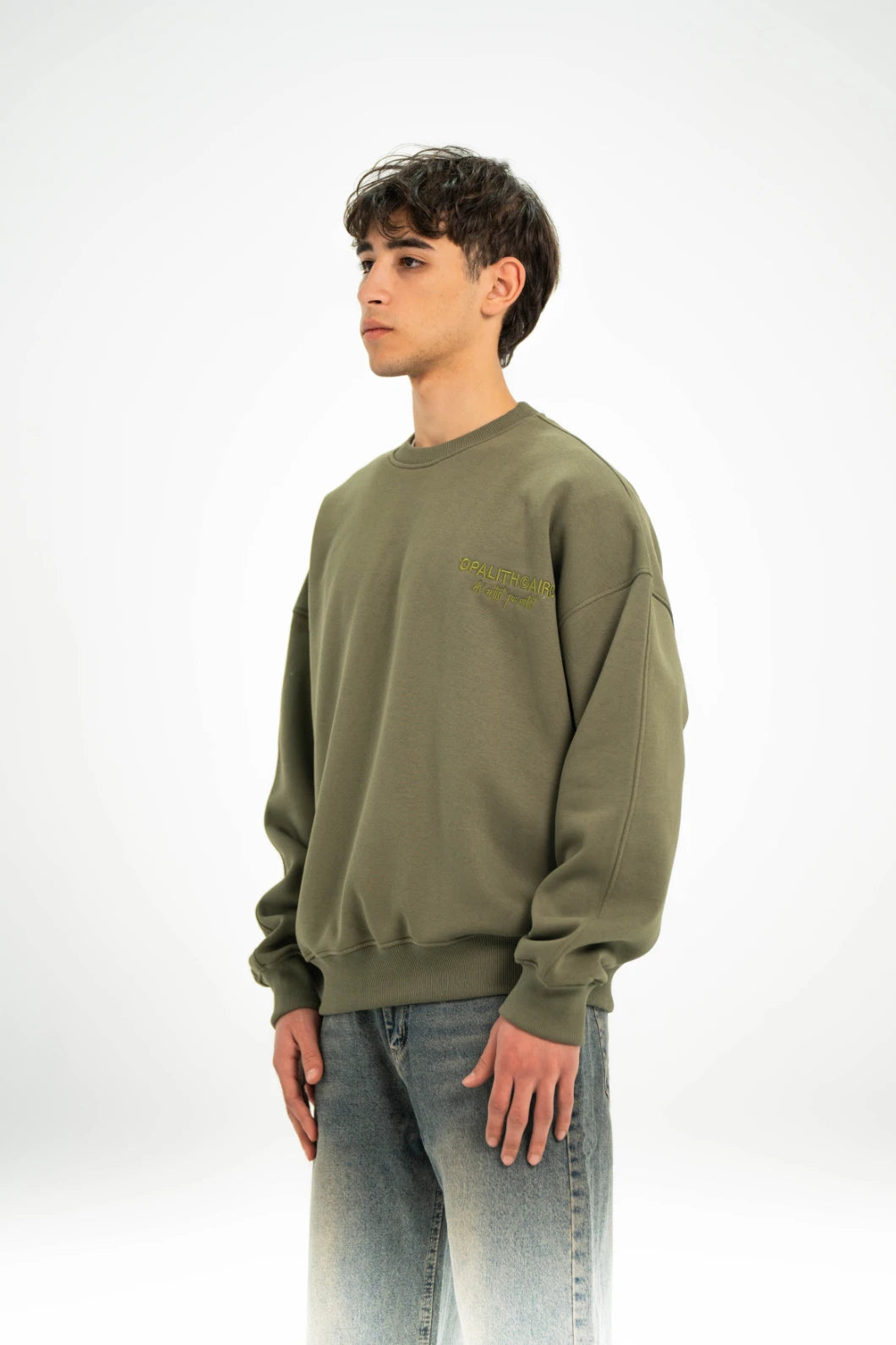 Olive Green AV Artist Crew Neck