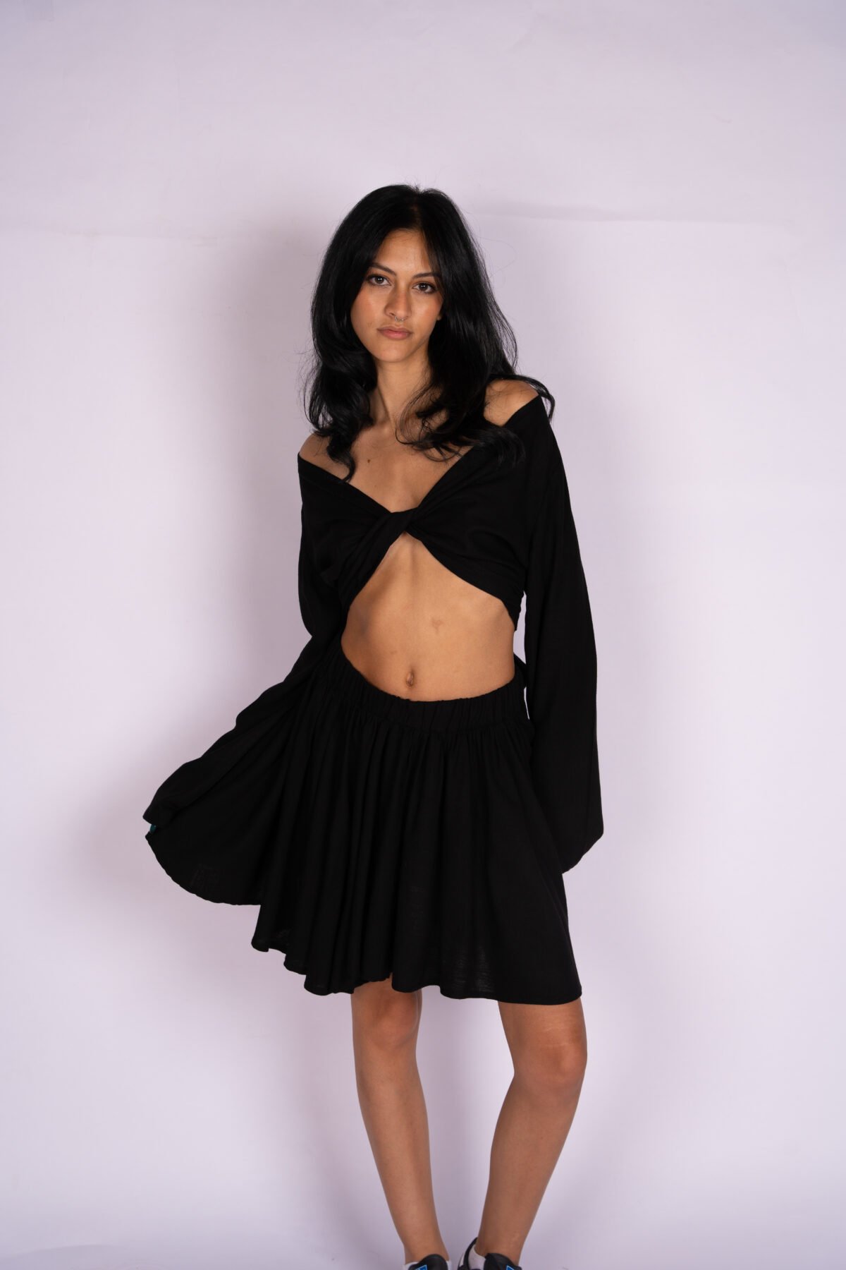 Black Amara Wrap Top