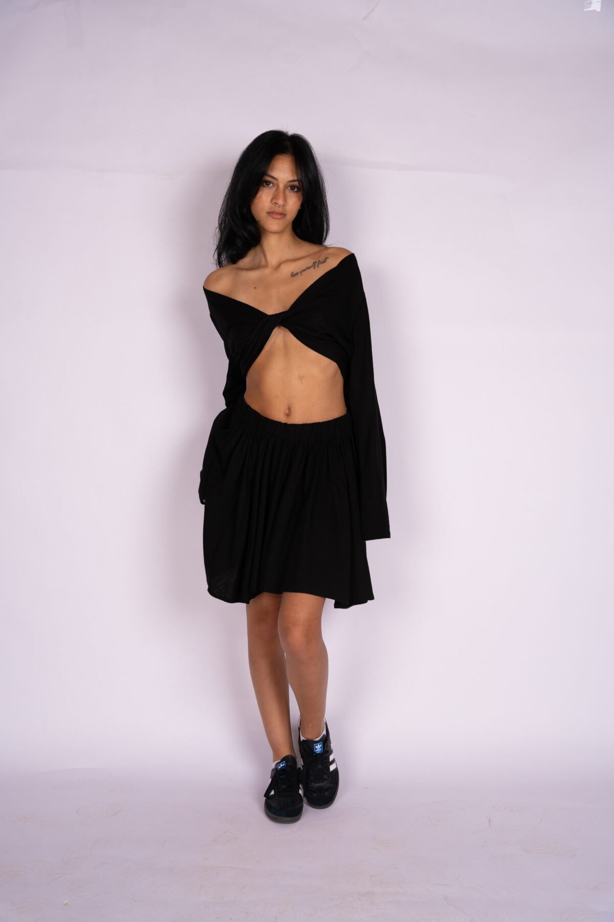 Black Amara Wrap Top - Image 2