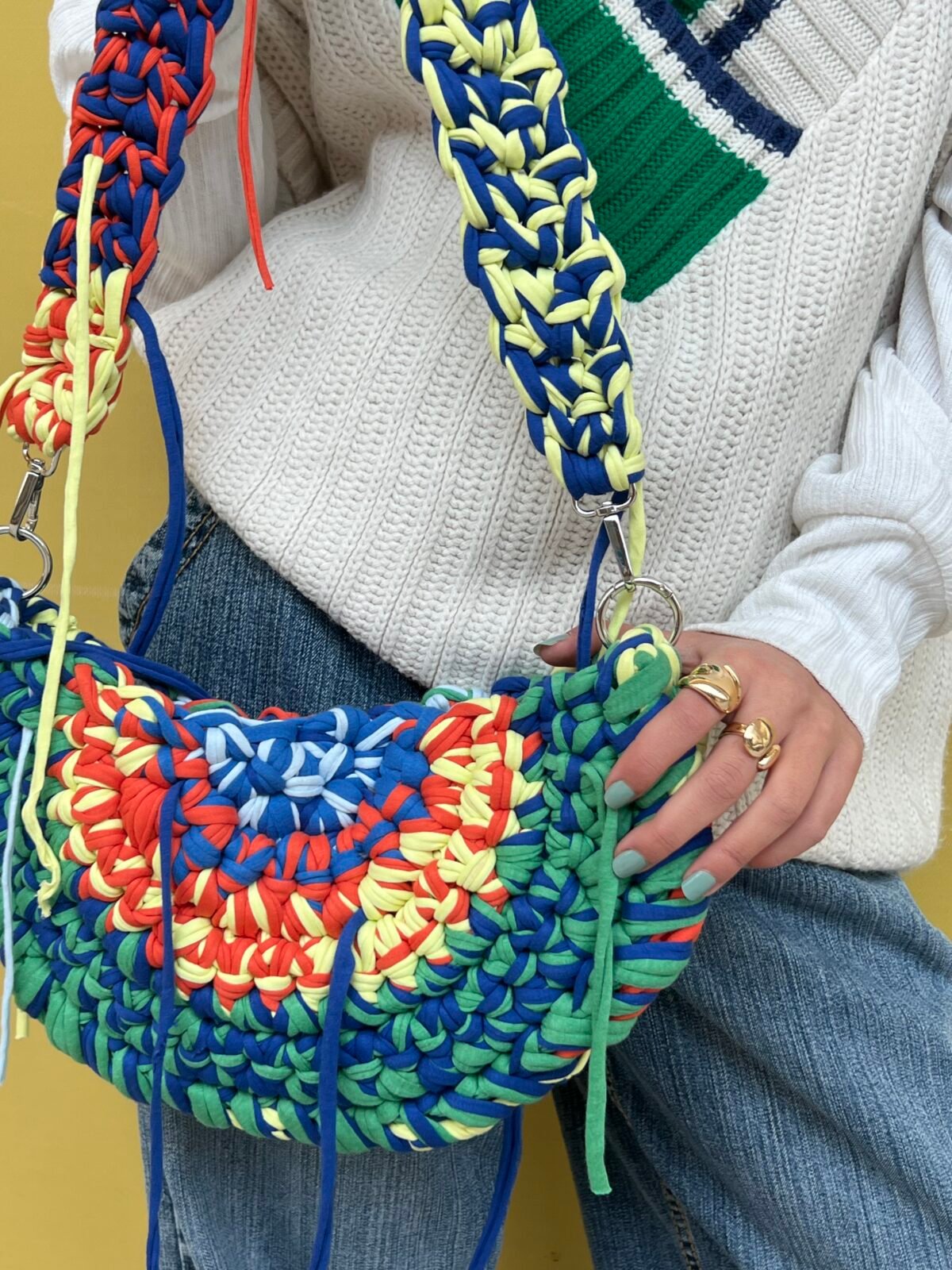 Half round colorful bag