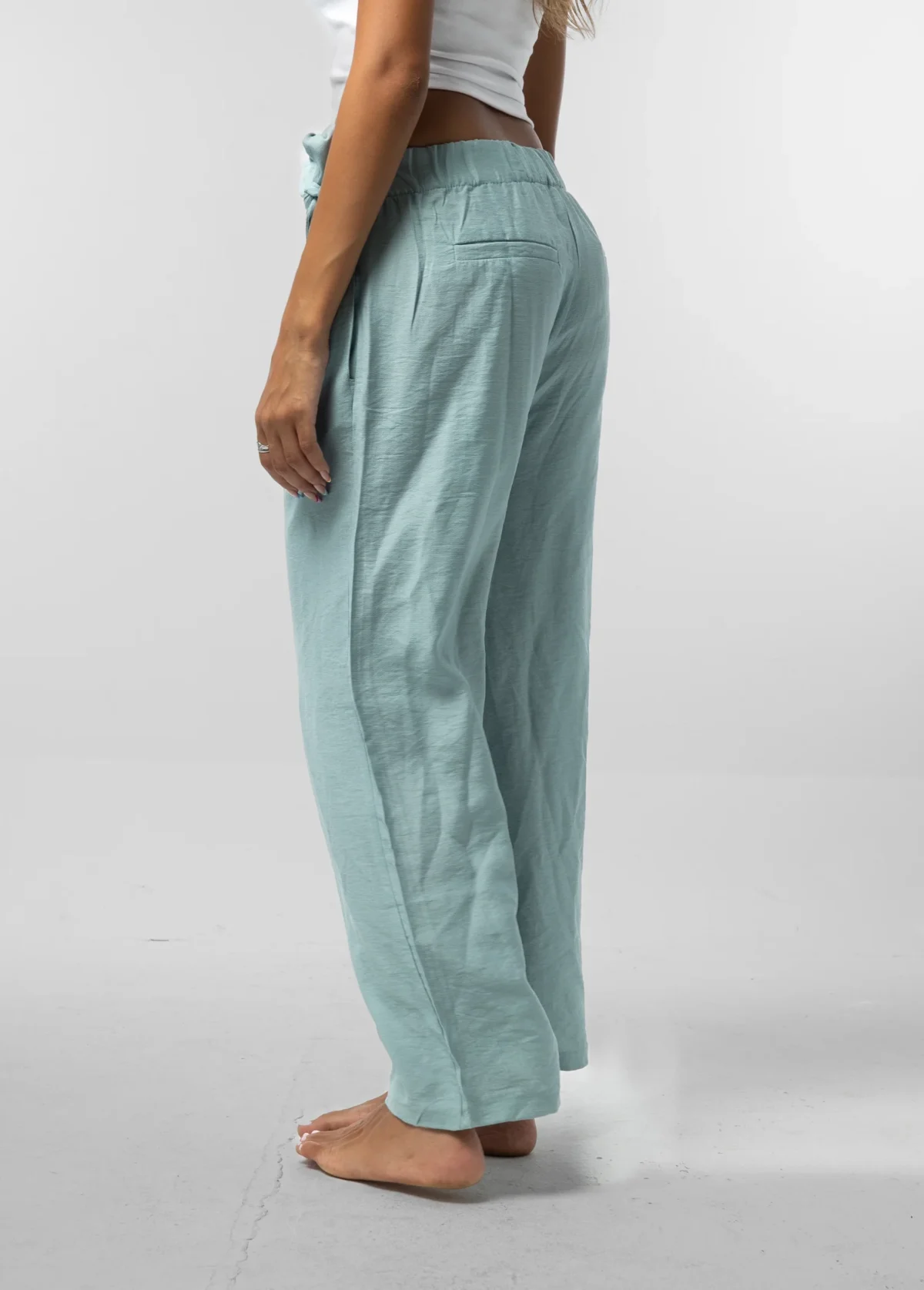 Mint Bow Linen Pants - Image 3