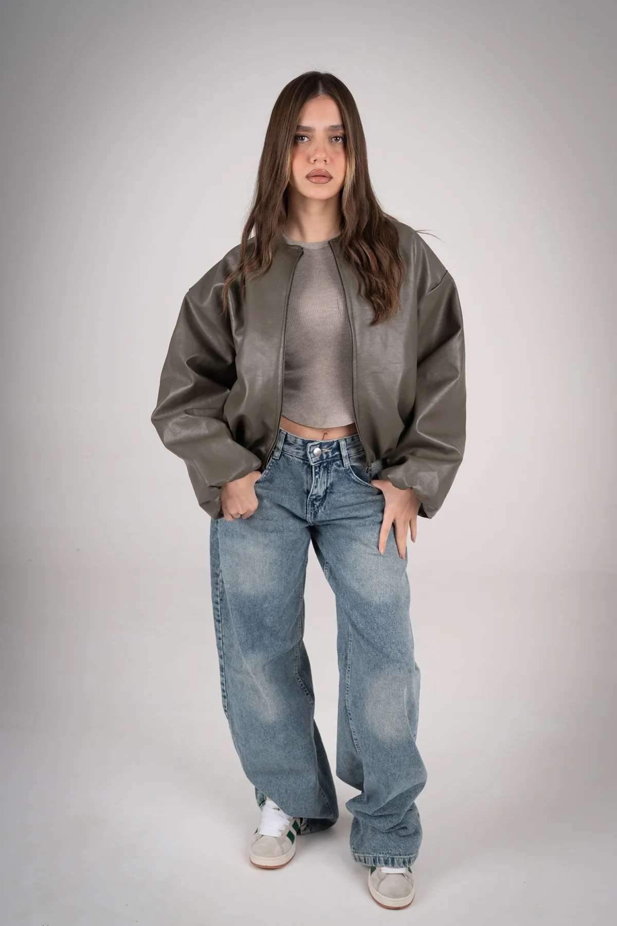 Olive Leather Jacket
