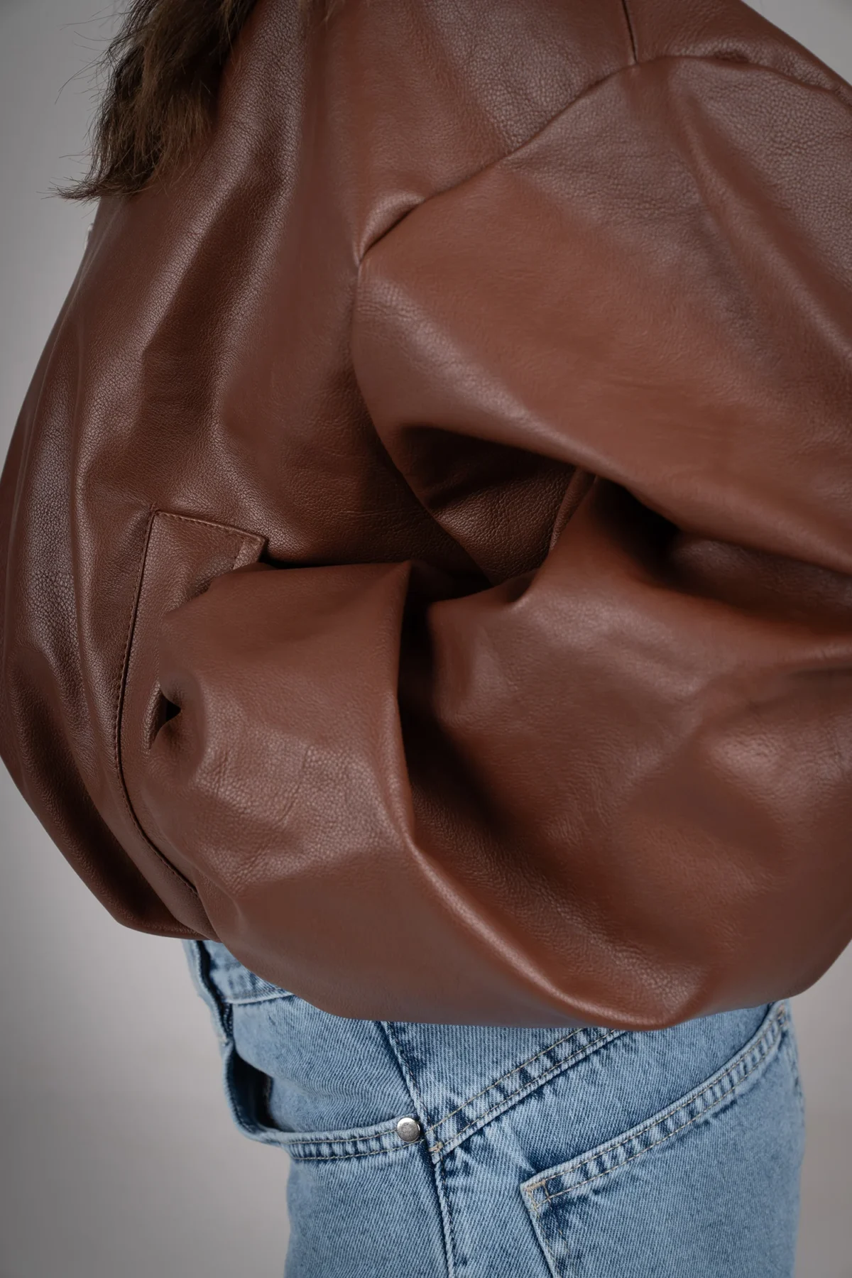Brown Leather jacket - Image 4