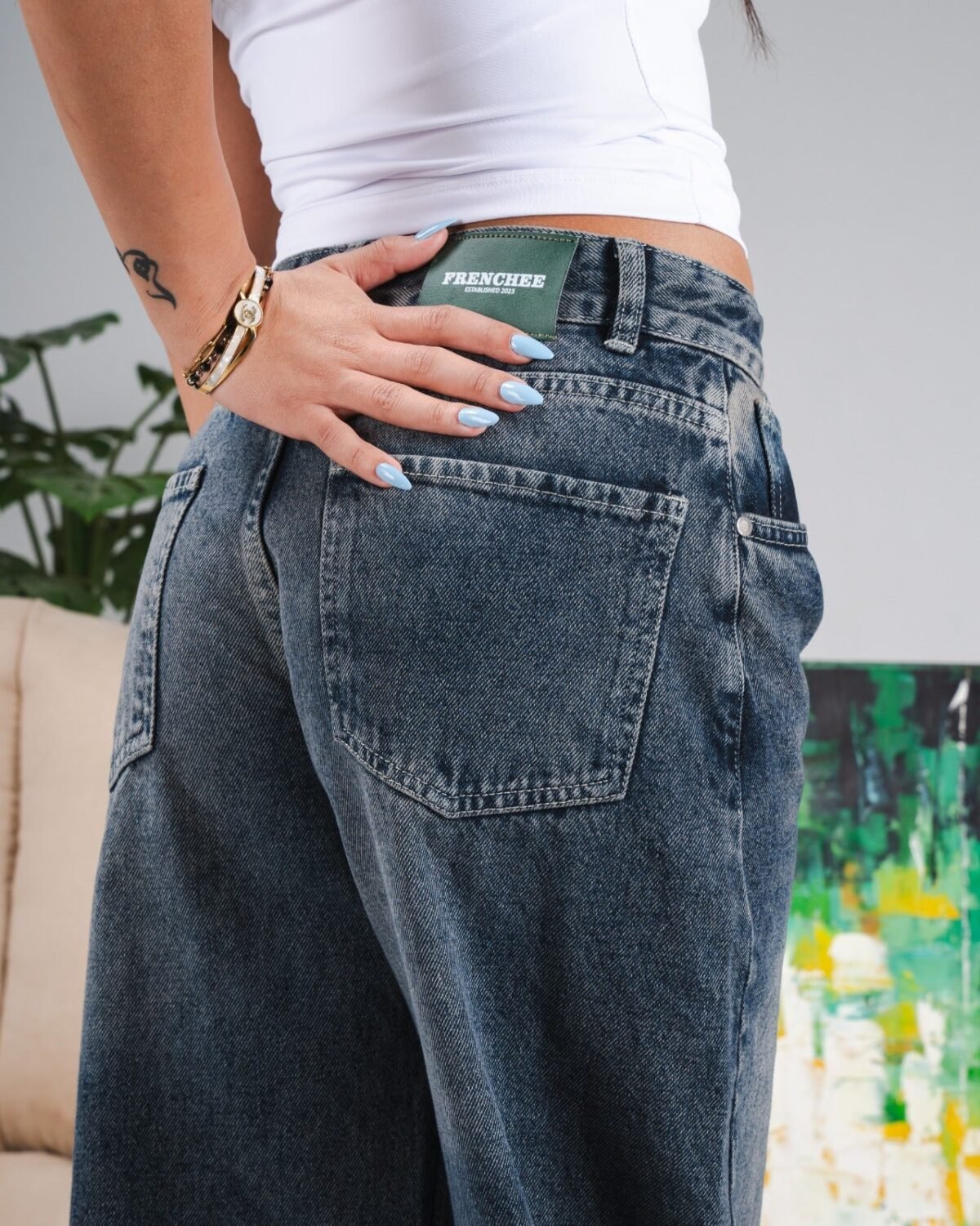 Dark Denim Low Waist Baggy - Image 2