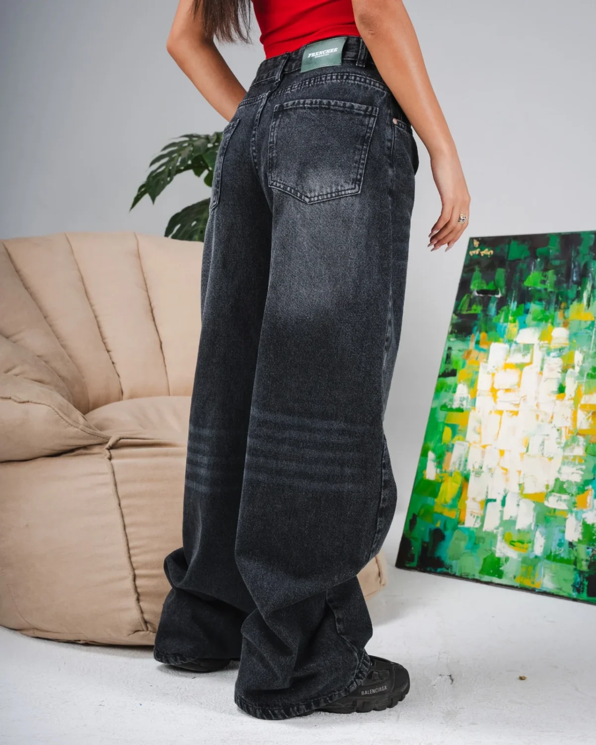 Dirty Black Low Waist Baggy Jeans - Image 4