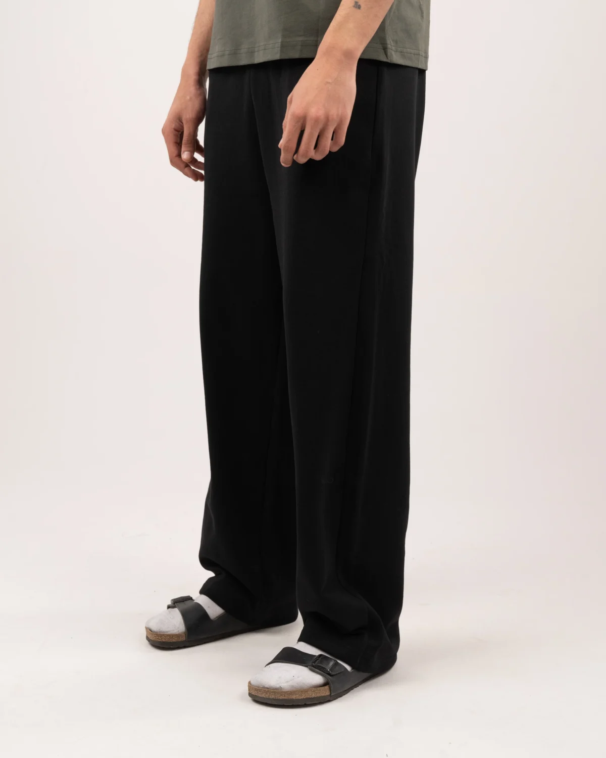 Wide-leg sweatpants - Black - Image 3