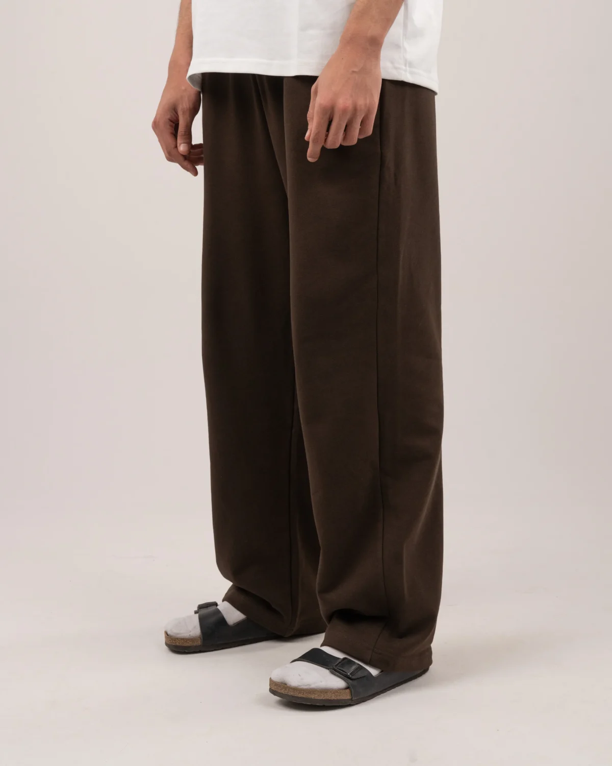 Wide-leg sweatpants - Night brown - Image 3