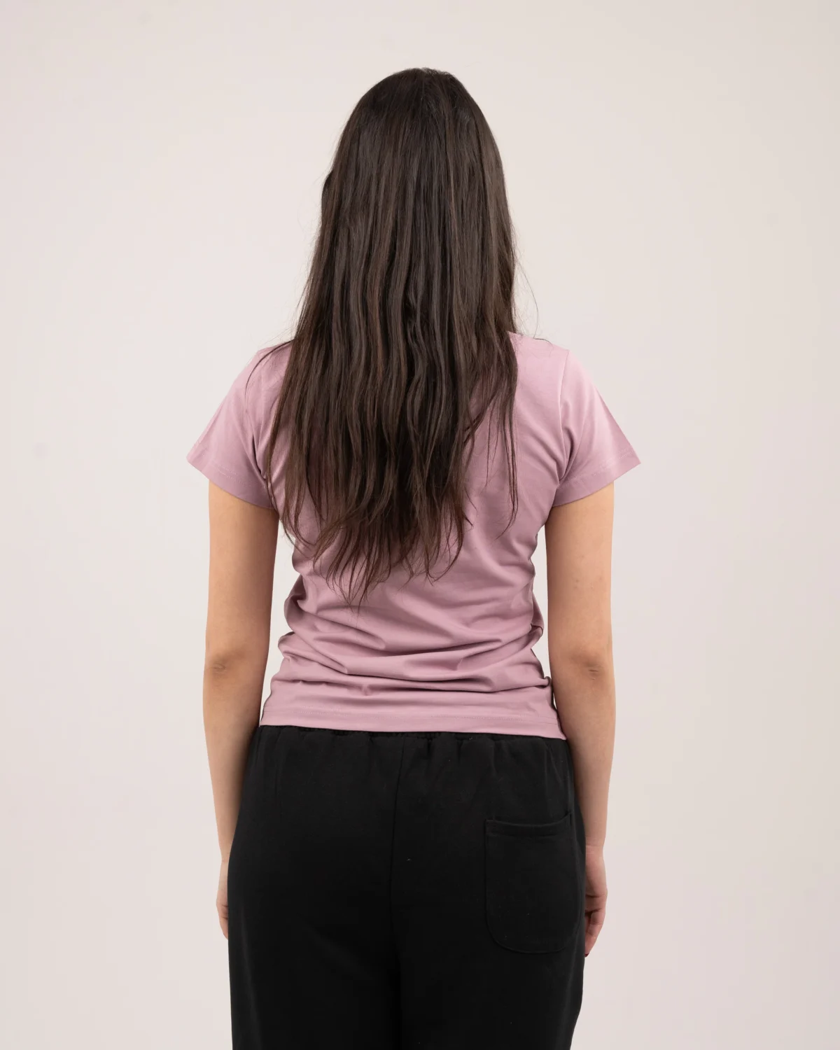 V-neck t-shirt - Dusty rose - Image 5
