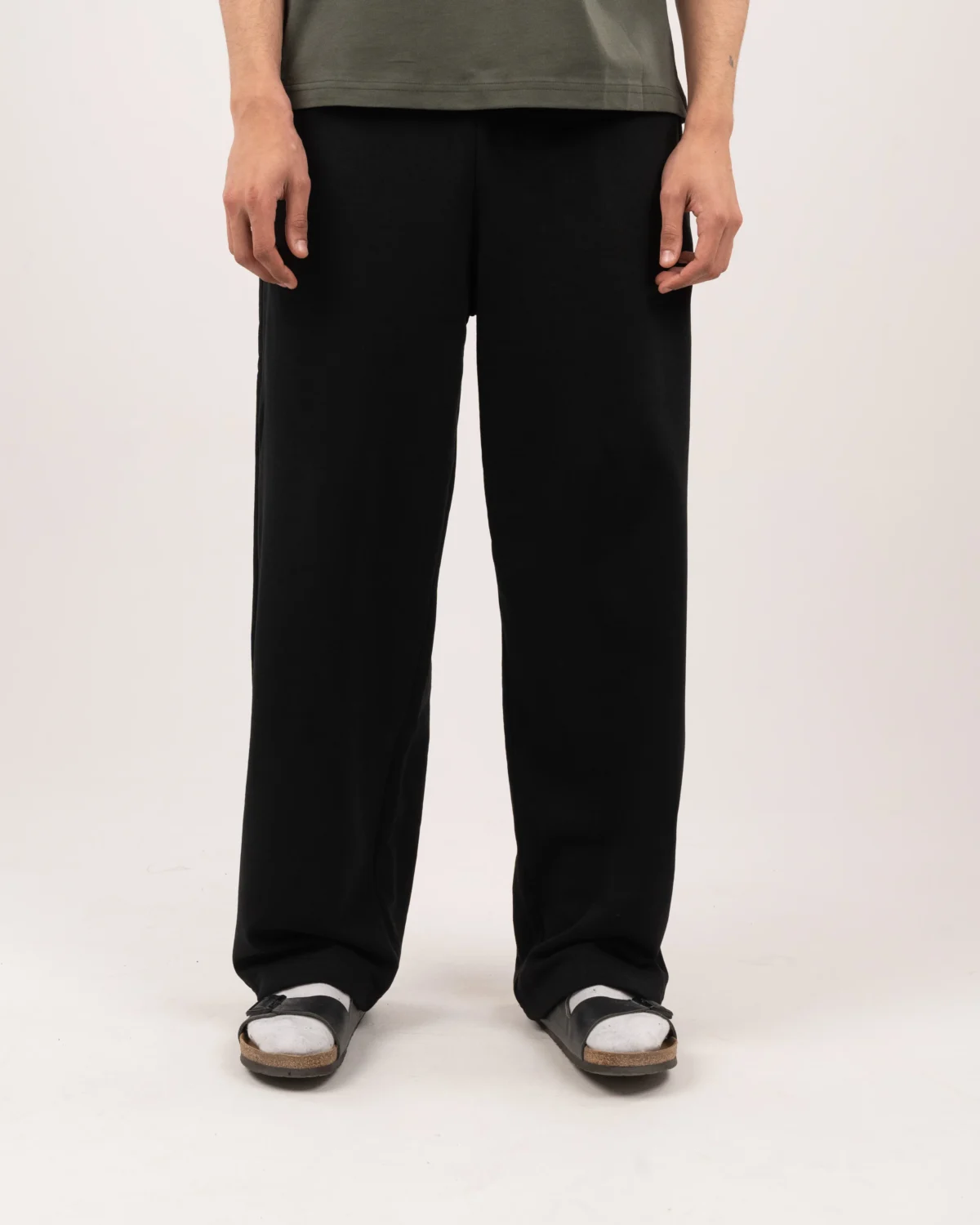 Wide-leg sweatpants - Black - Image 4