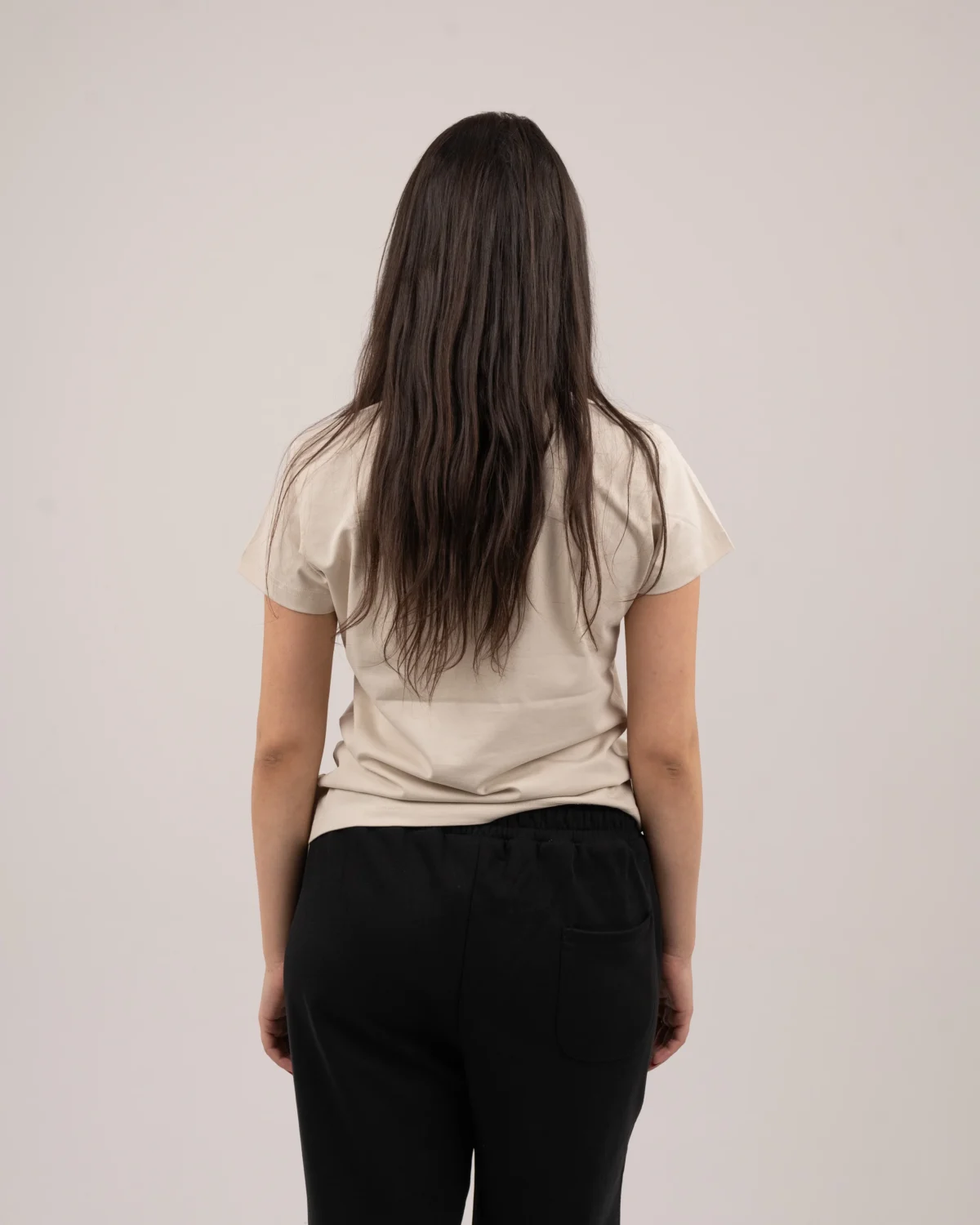 V-neck t-shirt - Cream - Image 5