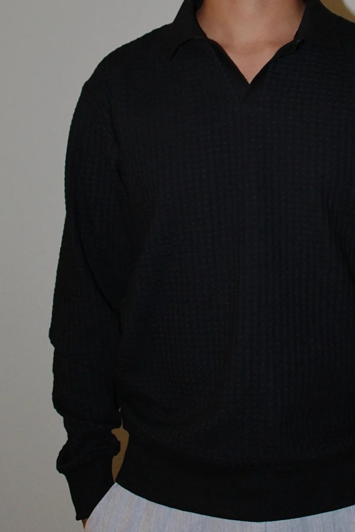 Textured Polo Sweater - Image 2
