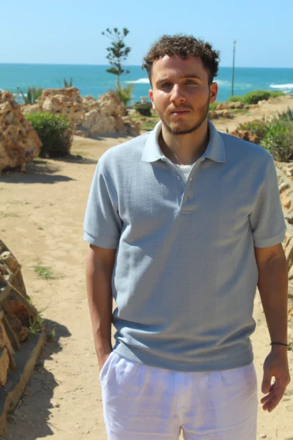 Textured Jacquard Polo T-shirt