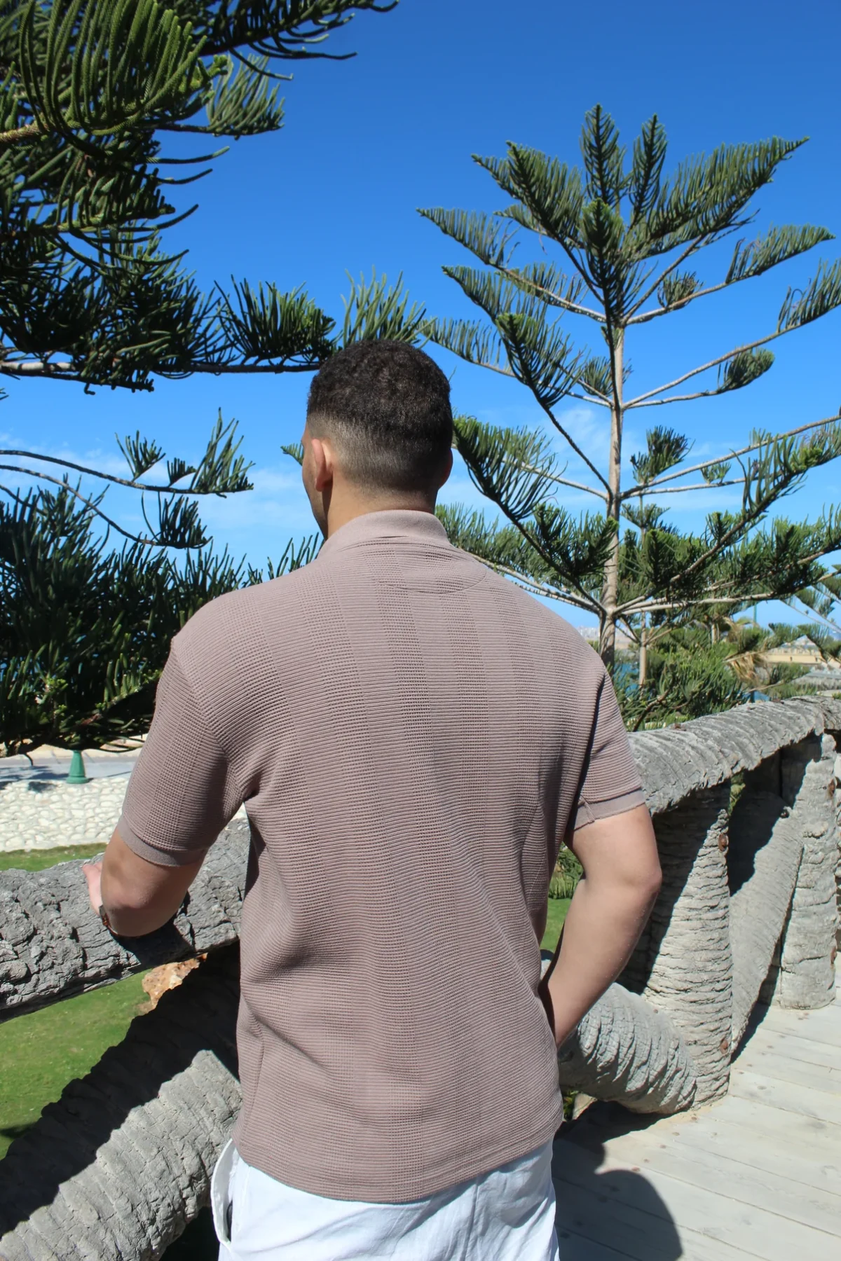 Textured Jacquard Polo T-shirt - Image 4