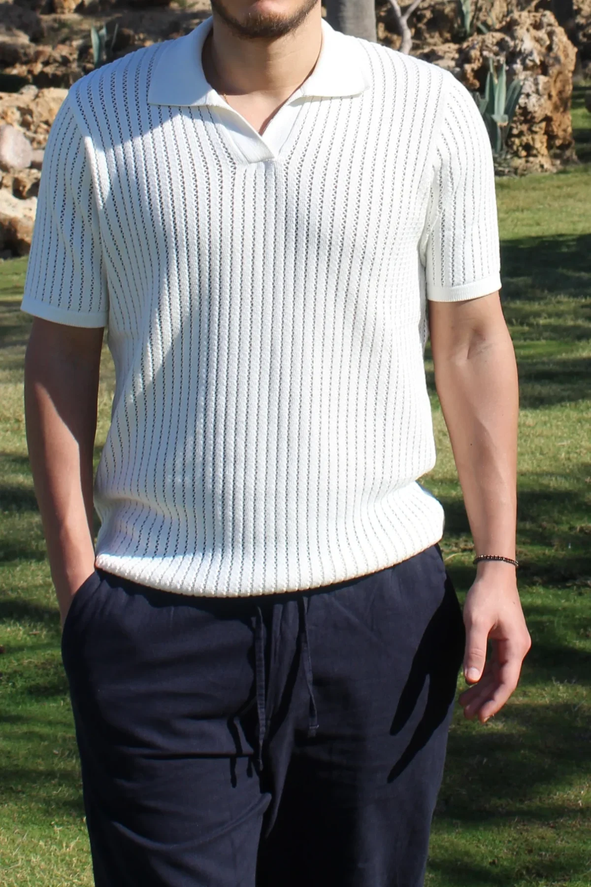 Knitted Polo T-shirt - Image 4