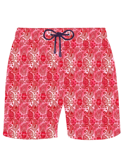 Pink Paisley Swim Shorts