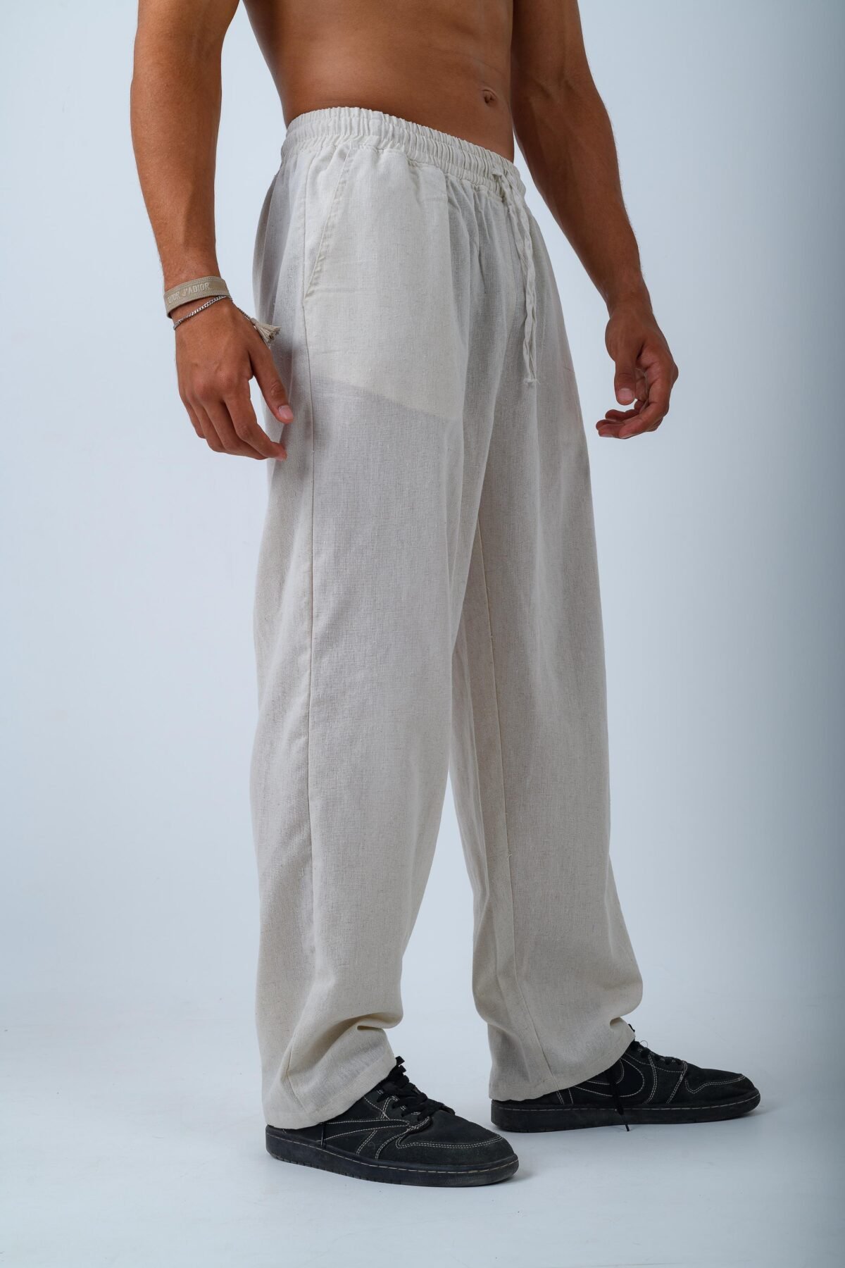 Beige Linen Pants - Image 3