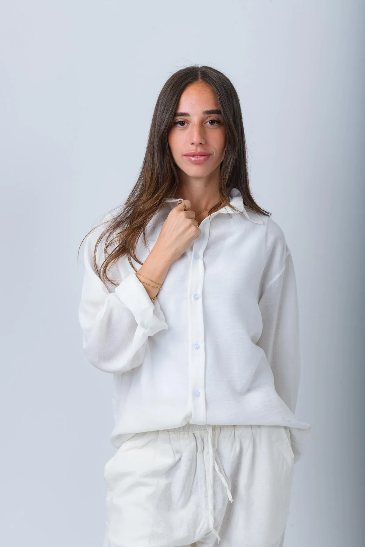 Women's White Linen Shirt