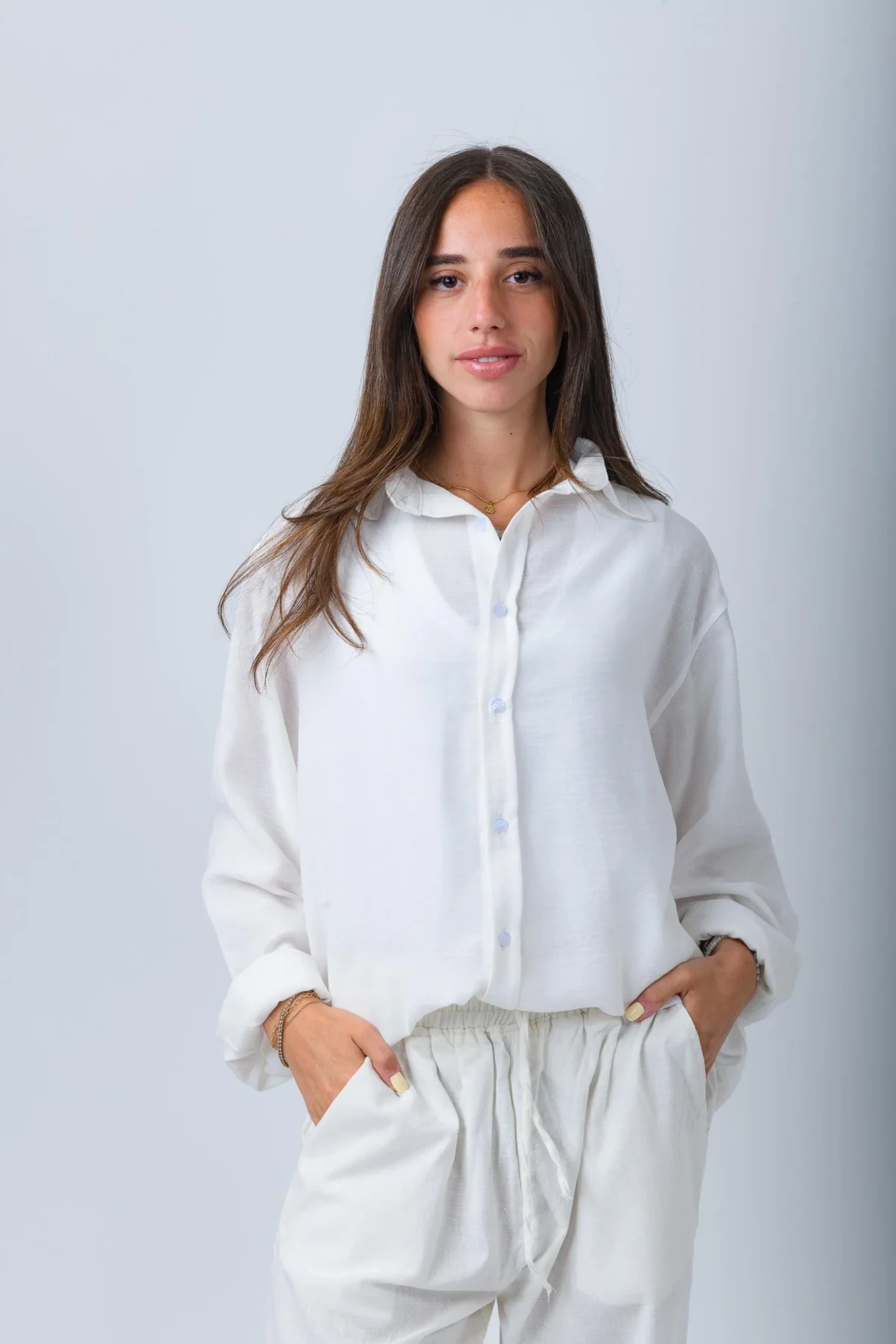 Women's White Linen Shirt - Image 2