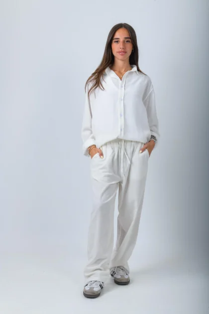 Women's White Linen Pants