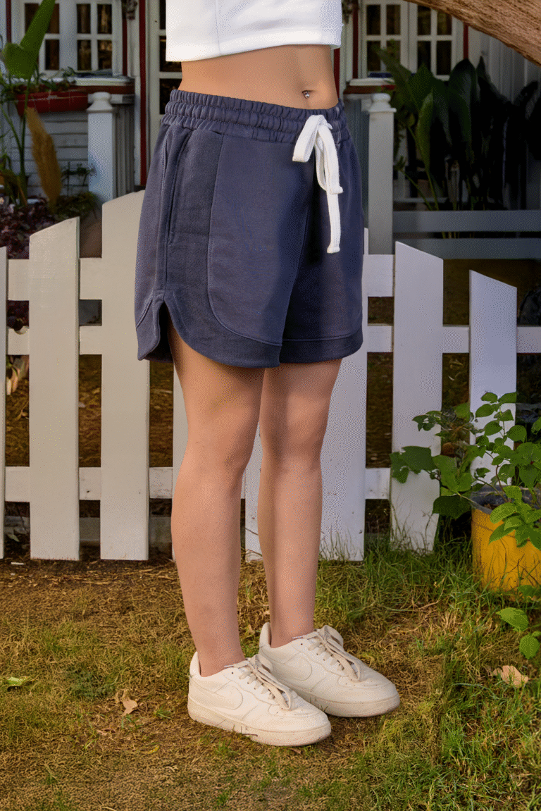 Deep Navy Dolphin Hem Sweat Shorts