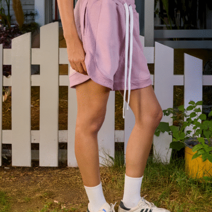 Light Violet Dolphin Hem Sweat Shorts