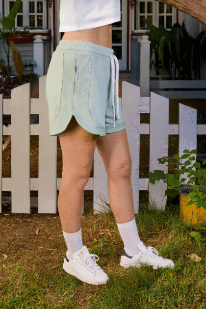 Mint Dolphin Hem Sweat Shorts