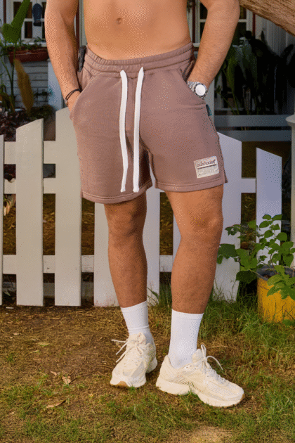 Dark Chestnut Four Pockets Sweat Shorts