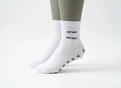 ‘Hot girls eat pasta’ mad grip socks