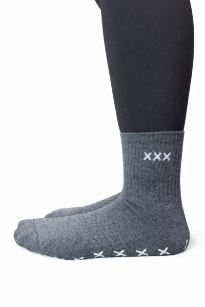 Grey classic mad grip socks - white grip