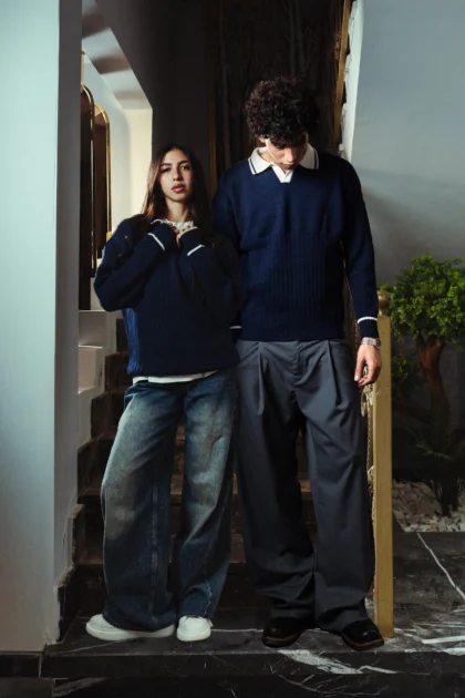 Mystic Navy Knitted Polo