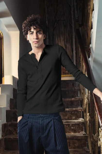 Black Henley Shirt