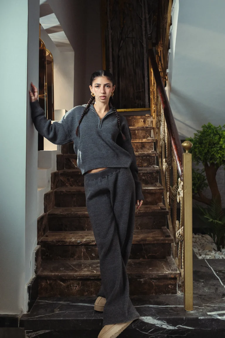 Storm Dust Quarter Zip Knitted Set