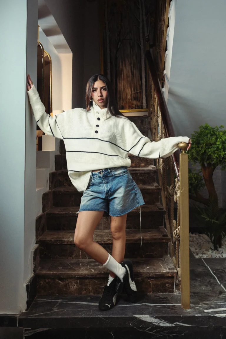 High Neck Knitted Pull