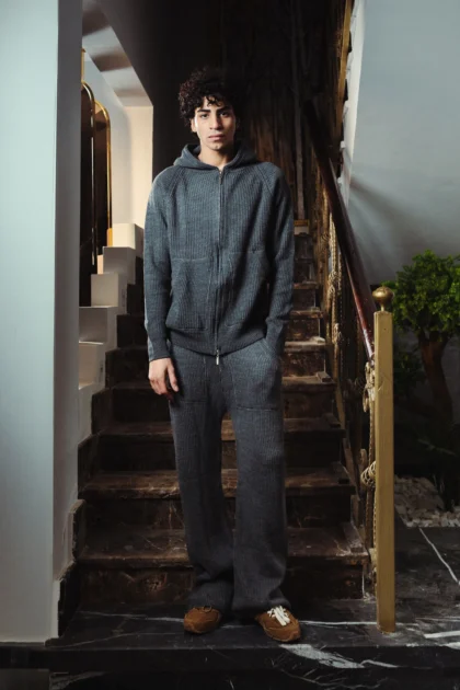 Full Double Zip Knitted Set